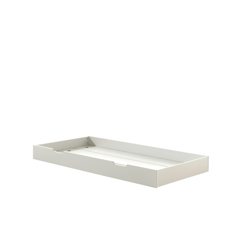 Lit gigogne EUDES 90 x 190 cm - Pin massif, blanc