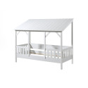 Lit cabane (03) toit HANSEL 90 x 200 cm - Pin massif, blanc
