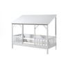 Lit cabane (03) toit HANSEL 90 x 200 cm - Pin massif, blanc