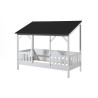 Lit cabane (03) toit HANSEL 90 x 200 cm - Pin massif, blanc/noir