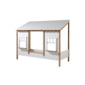 Lit cabane (05) HANSEL 90 x 200 cm - Pin massif, blanc