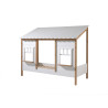 Lit cabane (05) HANSEL 90 x 200 cm - Pin massif, blanc