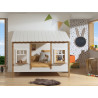 Lit cabane (05) HANSEL 90 x 200 cm - Pin massif, blanc