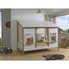 Lit cabane (05) HANSEL 90 x 200 cm - Pin massif, blanc