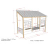 Lit cabane (05) HANSEL 90 x 200 cm - Pin massif, blanc