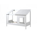 Lit cabane (26) HANSEL 90 x 200 cm - Pin massif, blanc