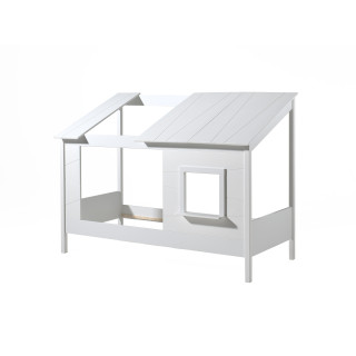 Lit cabane (26) HANSEL 90 x 200 cm - Pin massif, blanc