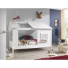 Lit cabane (26) HANSEL 90 x 200 cm - Pin massif, blanc