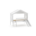 Lit cabane avec gigogne HANSEL 90 x 200 cm - Pin scandinave, blanc