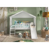 Lit cabane avec gigogne HANSEL 90 x 200 cm - Pin scandinave, blanc