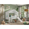 Lit cabane avec gigogne HANSEL 90 x 200 cm - Pin scandinave, blanc