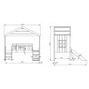 Lit cabane avec gigogne HANSEL 90 x 200 cm - Pin scandinave, blanc