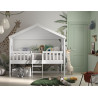 Lit cabane avec échelle HANSEL 90 x 200 cm - Pin scandinave, blanc