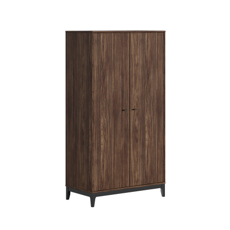 Armoire 2 portes PAZU - Panneaux de particules, noyer