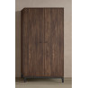 Armoire 2 portes PAZU - Panneaux de particules, noyer