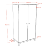 Armoire 2 portes PAZU - Panneaux de particules, noyer