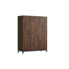Armoire 3 portes PAZU - Panneaux de particules, noyer