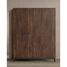 Armoire 3 portes PAZU - Panneaux de particules, noyer