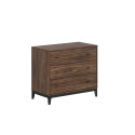 Commode 3 tiroirs PAZU - Panneaux de particules, noyer
