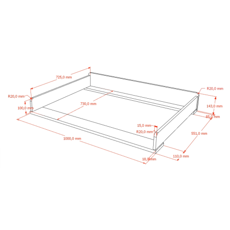 Plan à langer PAZU - Panneaux de particules, noyer