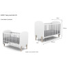 Lit bébé SATSUKI 60 x 120 cm - Pin massif, blanc
