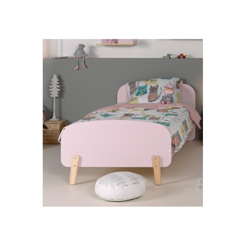 Lit SATSUKI 90 x 200 cm - Pin massif, rose