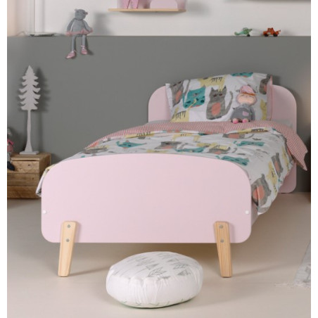 Lit SATSUKI 90 x 200 cm - Pin massif, rose