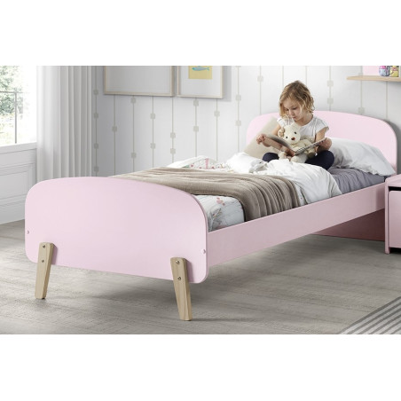 Lit SATSUKI 90 x 200 cm - Pin massif, rose