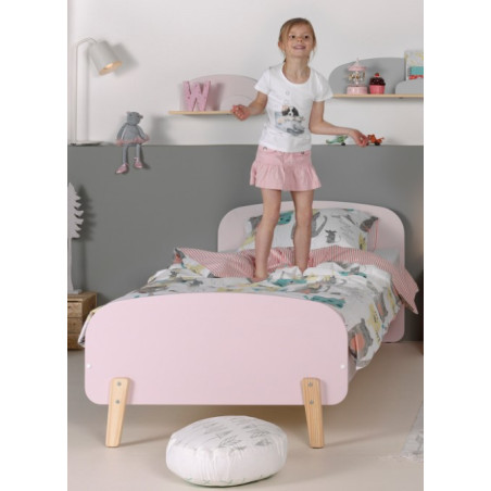Lit SATSUKI 90 x 200 cm - Pin massif, rose