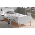 Lit SATSUKI 90 x 200 cm - Pin massif, blanc