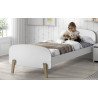 Lit SATSUKI 90 x 200 cm - Pin massif, blanc