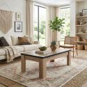 Table basse 120 cm TREVOR en décor chêne d'été