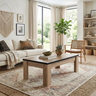 Table basse 120 cm TREVOR en décor chêne d'été
