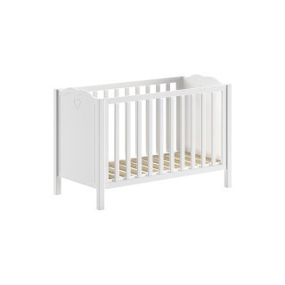 Lit bébé CELESTINE 60 x 120 cm - Pin massif, blanc