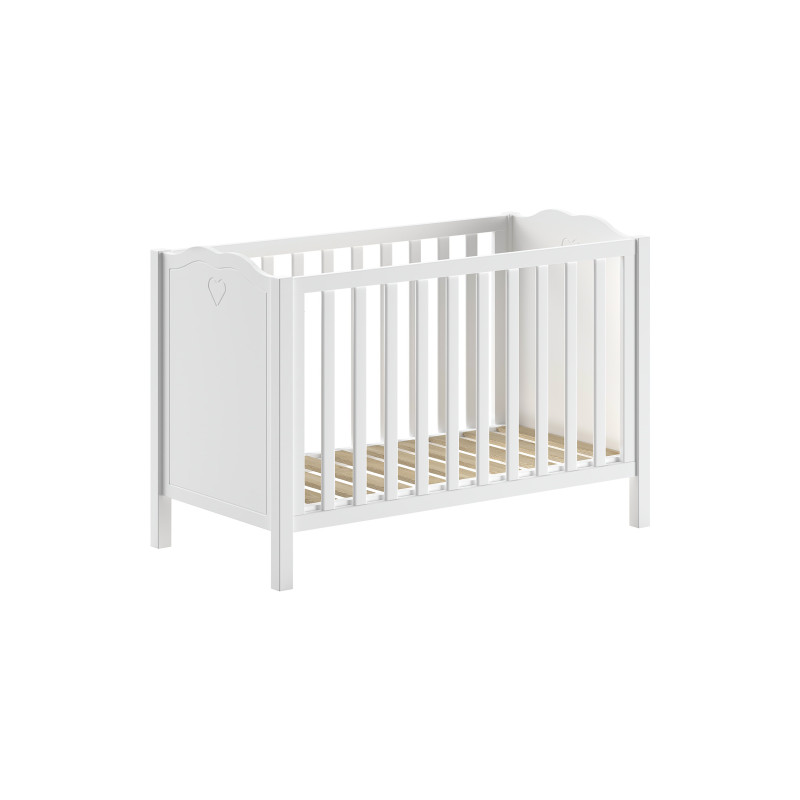 Lit bébé CELESTINE 60 x 120 cm - Pin massif, blanc