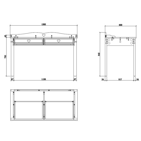 Bureau CELESTINE - Pin massif, blanc