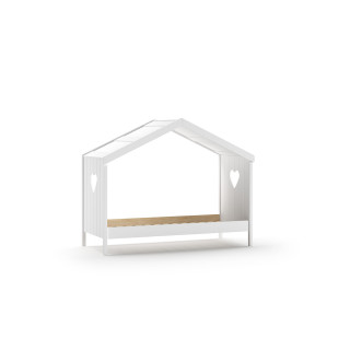 Lit cabane CELESTINE 90 x 200 cm - Pin scandinave, blanc