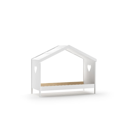 Lit cabane CELESTINE 90 x 200 cm - Pin scandinave, blanc