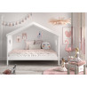 Lit cabane CELESTINE 90 x 200 cm - Pin scandinave, blanc