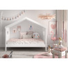 Lit cabane CELESTINE 90 x 200 cm - Pin scandinave, blanc