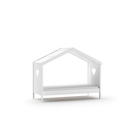 Lit cabane CELESTINE 90 x 200 cm - Pin scandinave, blanc
