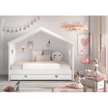 Lit gigogne pour amcb9014 CELESTINE 90 x 190 cm - Pin scandinave, blanc