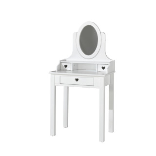 Coiffeuse CELESTINE - Pin massif, blanc