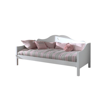Lit capitaine CELESTINE 90 x 200 cm - Pin massif, blanc