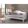 Lit capitaine CELESTINE 90 x 200 cm - Pin massif, blanc