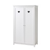 Armoire 2 portes CELESTINE - Pin massif, blanc