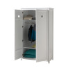 Armoire 2 portes CELESTINE - Pin massif, blanc