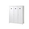 Armoire 3 portes CELESTINE - Pin massif, blanc