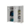 Armoire 3 portes CELESTINE - Pin massif, blanc