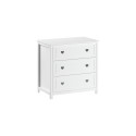 Commode 3 tiroirs CELESTINE - Pin massif, blanc
